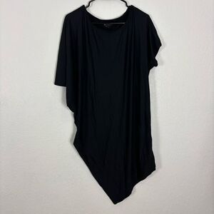 Athleta Black Short Sleeve Asymmetrical Hem Long Shirt Swim‎ Dress